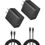 2 IN 1 Fast Charger usb-C to Lightning :25wFast Black - Image 5
