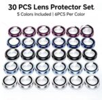 iPhone 18 Pro/18 Pro Max Camera Cover 30pices work for (10) phones 5 Colors 6PCS Per Color